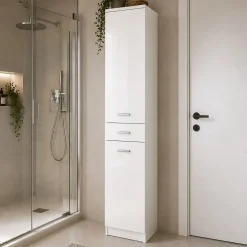 COLONNA PORTA BIANCHERIA MOD. CLASSICA CM 35X34 H. 150 BIANCO LUCIDO