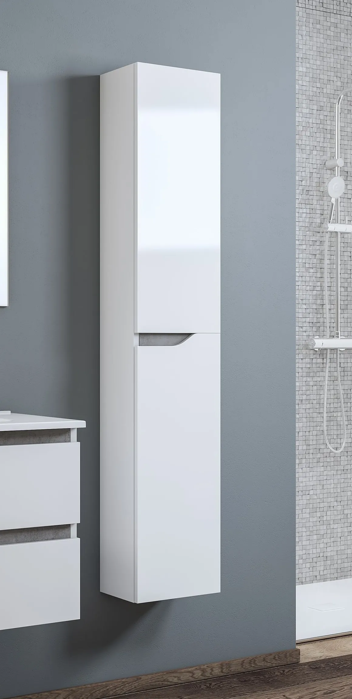 COLONNA SOSPESA GRACE2 CM 30X22 H. 160 BIANCO LUCIDO