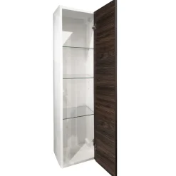 COLONNA SOSPESA MOD. LUNA CM 30X22 H. 120 BIANCO LUCIDO E OLMO CAFFE'