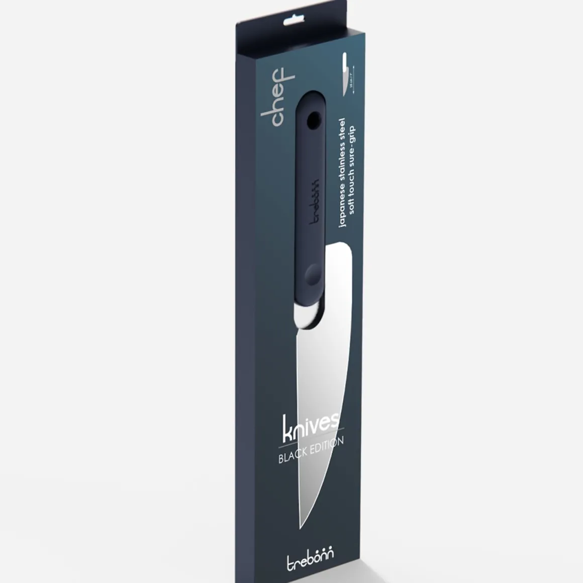 COLTELLO CUCINA CHEF KNIFE BLACK EDITION IN ACCIAIO INOX MANICO NERO