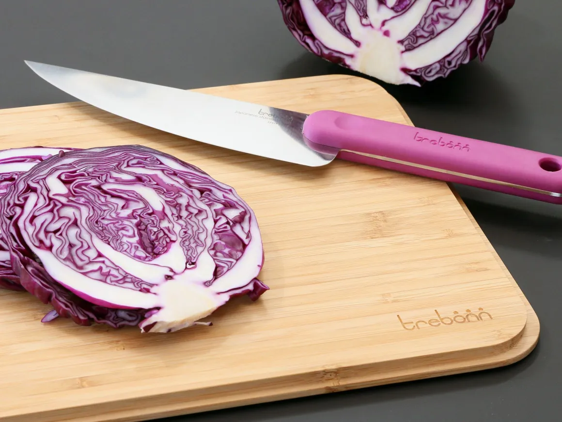 COLTELLO DA CUCINA CHEF KNIFE IN ACCIAIO INOX MANICO FUCSIA