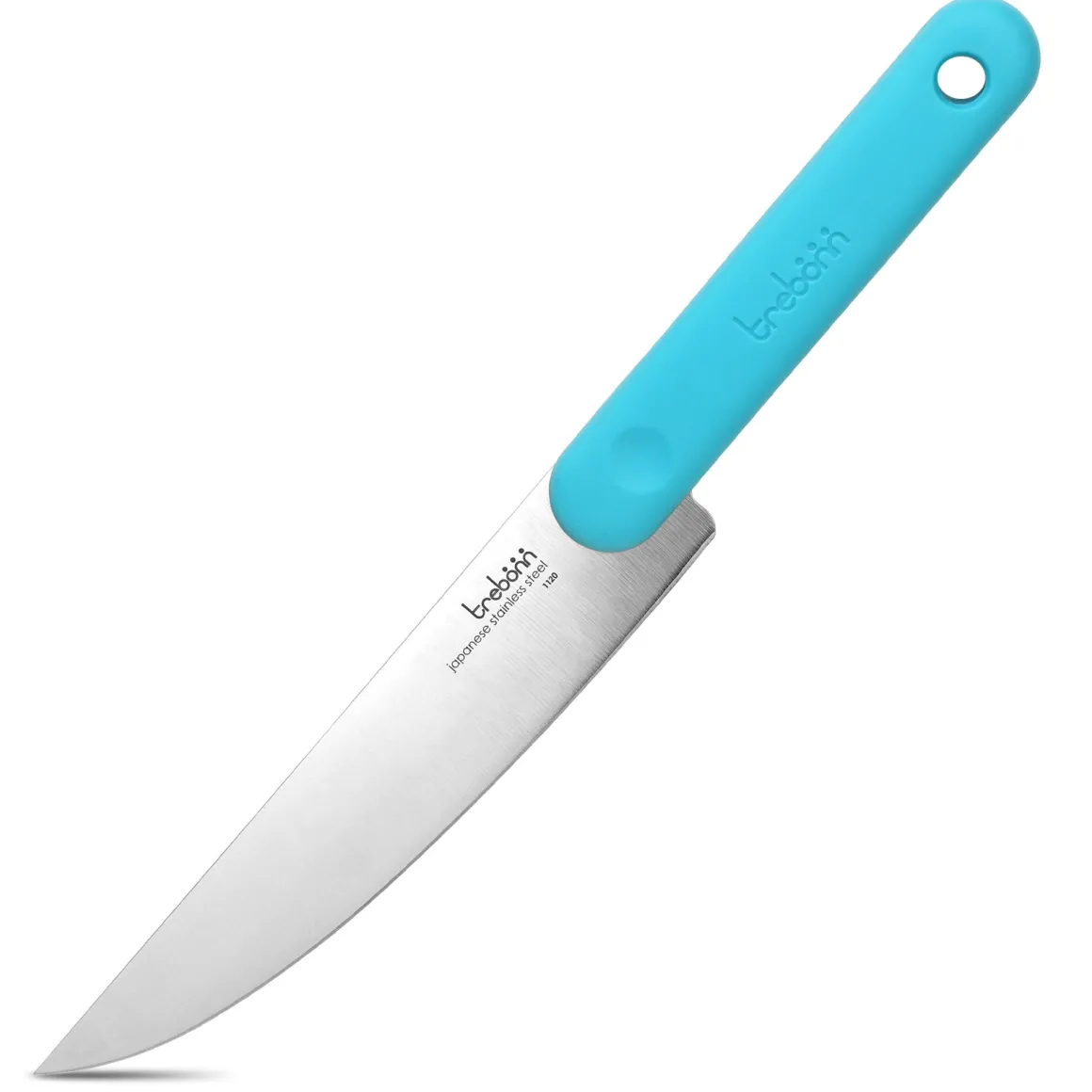 COLTELLO DA CUCINA SALAMI KNIFE IN ACCIAIO INOX MANICO AZZURRO