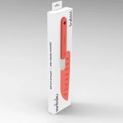 COLTELLO DA CUCINA SANTOKU KNIFE IN ACCIAO INOX MANICO ARANCIO