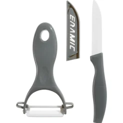 COLTELLO E PELAPATATE IN CERAMICA