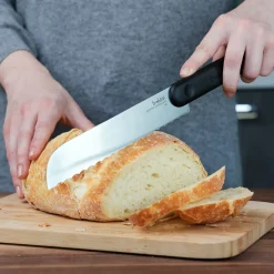 COLTELLO PER PANE BREAD KNIFE BLACK EDITION IN ACCIAIO INOX MANICO NERO
