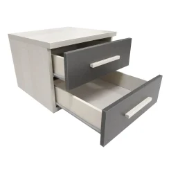 COMODINO CM 46X45 H. 37 LAMINATO NORDICO E GRAFITE