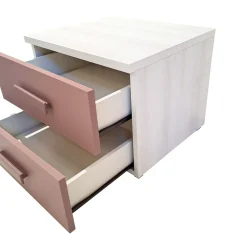 COMODINO TIP ROVERE NORDICO E ROSA
