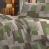 COMPLETO LETTO MATRIMONIALE IN COTONE CRASH VERDE: vendita online COMPLETO LETTO MATRIMONIALE IN COTONE CRASH VERDE in offerta