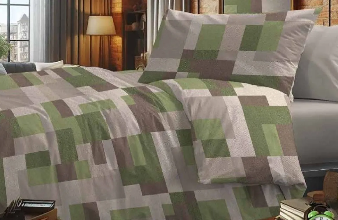 COMPLETO LETTO MATRIMONIALE IN COTONE CRASH VERDE: vendita online COMPLETO LETTO MATRIMONIALE IN COTONE CRASH VERDE in offerta