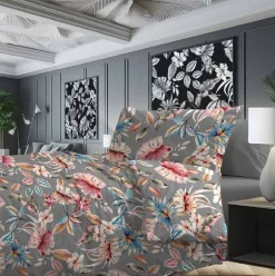 COMPLETO LETTO MATRIMONIALE IN COTONE EVANDER GRIGIO: vendita online COMPLETO LETTO MATRIMONIALE IN COTONE EVANDER GRIGIO in offerta