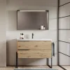 Composizione Bagno: Bagno Febe in Quercia Naturale e Metallo Antracite