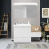COMPOSIZIONE BAGNO IN NOBILITATO BIANCO OPACO E EVOKE