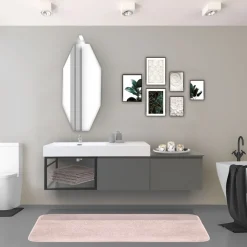 COMPOSIZIONE BAGNO IN NOBILITATO LACCATO PELTRO SABBIATO