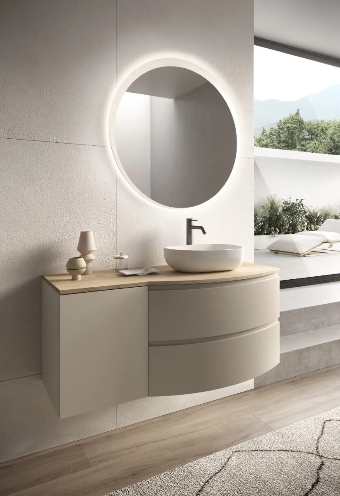 COMPOSIZIONE BAGNO MOD. SFERA TORTORA OPACO