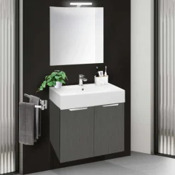 COMPOSIZIONE BAGNO MODERNO IN NOBILITATO REFLEX CARBON
