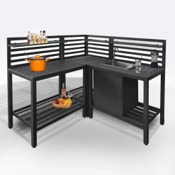 COMPOSIZIONE CUCINA DA ESTERNO ANGOLARE ANTRACITE