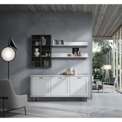 COMPOSIZIONE MOD. FOSTER BIANCO FRASSINATO E FANGO