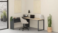 COMPOSIZIONE SCRIVANIA MOD. SIGN JACKSON HICHORY E ANTRACITE