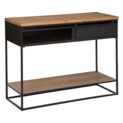 CONSOLLE CIERNA 110X40 NERO E NATURALE: vendita online CONSOLLE CIERNA 110X40 NERO E NATURALE in offerta