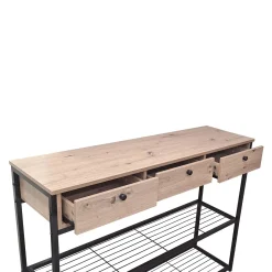 CONSOLLE CM 140 ROVERE NODATO E METALLO NERO : vendita online CONSOLLE CM 140 ROVERE NODATO E METALLO NERO in offerta