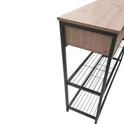 CONSOLLE CM 140 ROVERE NODATO E METALLO NERO : vendita online CONSOLLE CM 140 ROVERE NODATO E METALLO NERO in offerta