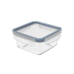 CONTENITORE CON COPERCHIO CLICK AND LOCK IN VETRO 16X16 H. 7.8CM 0.75LT