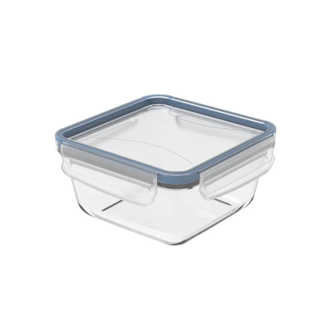 CONTENITORE CON COPERCHIO CLICK AND LOCK IN VETRO 16X16 H. 7.8CM 0.75LT