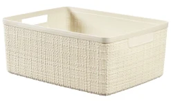 CONTENITORE JUTE MEDIUM BASKET 12LT IN PLASTICA 36X28X15CM WHITE RECYCLED: vendita online CONTENITORE JUTE MEDIUM BASKET 12LT IN PLASTICA 36X28X15CM WHITE RECYCLED in offerta
