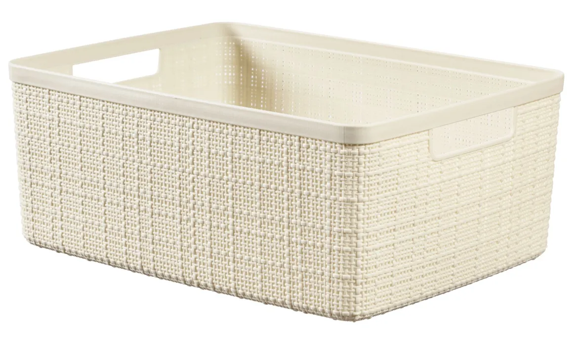 CONTENITORE JUTE MEDIUM BASKET 12LT IN PLASTICA 36X28X15CM WHITE RECYCLED: vendita online CONTENITORE JUTE MEDIUM BASKET 12LT IN PLASTICA 36X28X15CM WHITE RECYCLED in offerta