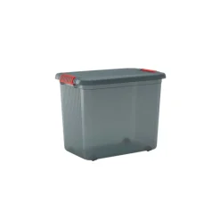 CONTENITORE K LATCH IN PLASTICA GRIGIO TRASPARENTE 59X39 H. 45CM 69LT: vendita online CONTENITORE K LATCH IN PLASTICA GRIGIO TRASPARENTE 59X39 H. 45CM 69LT in offerta