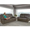 Coppia Divani in Nabuk Grigio Elephant: Divani Relax Elettrico