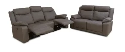 Coppia Divani in Nabuk Grigio Elephant: Divani Relax Elettrico