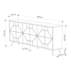 CREDENZA MOD. DUNE ANCIENT WHITE