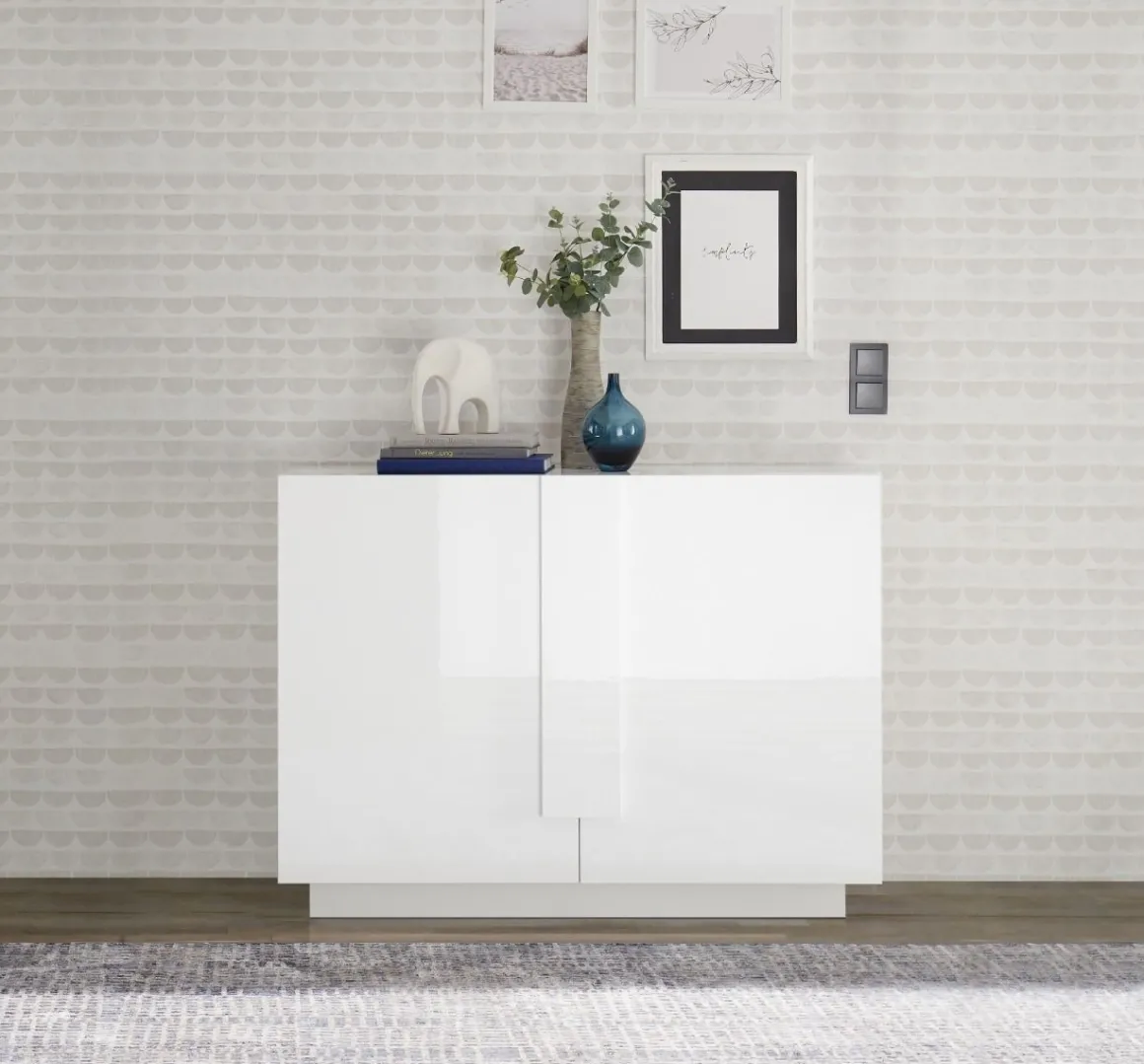 CREDENZA 2 ANTE JUPITER BIANCO LUCIDO in vendita online
