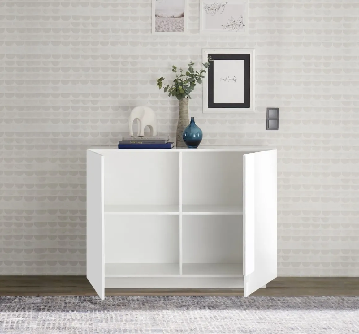 CREDENZA 2 ANTE JUPITER BIANCO LUCIDO in vendita online