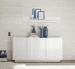 CREDENZA 3 ANTE JUPITER BIANCO LUCIDO in vendita online