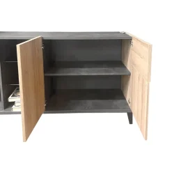 CREDENZA 3 ANTE NERO PORTLAND E RIVIERA OAK: vendita online CREDENZA 3 ANTE NERO PORTLAND E RIVIERA OAK in offerta