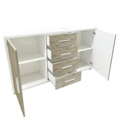 CREDENZA BIANCO E ROVERE RUSTICO