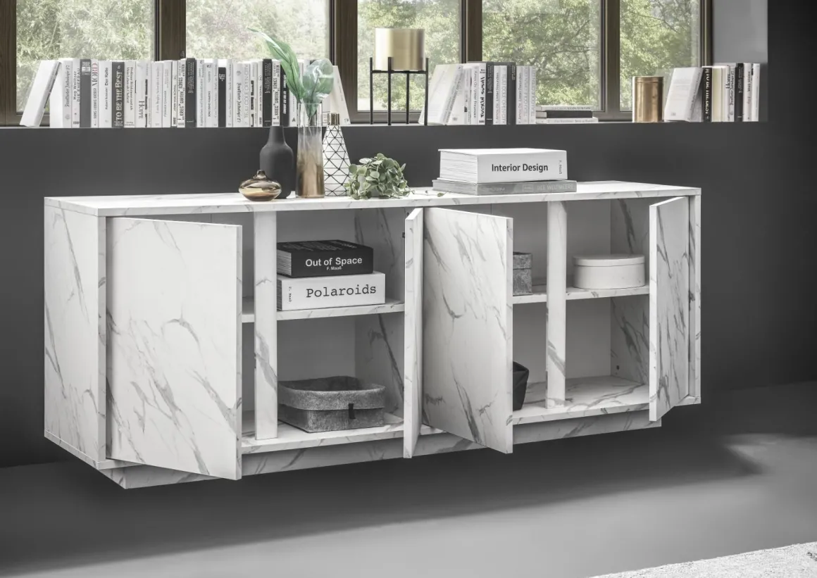 CREDENZA CARRARA EFFETTO MARMO NERO: vendita online CREDENZA CARRARA EFFETTO MARMO NERO in offerta