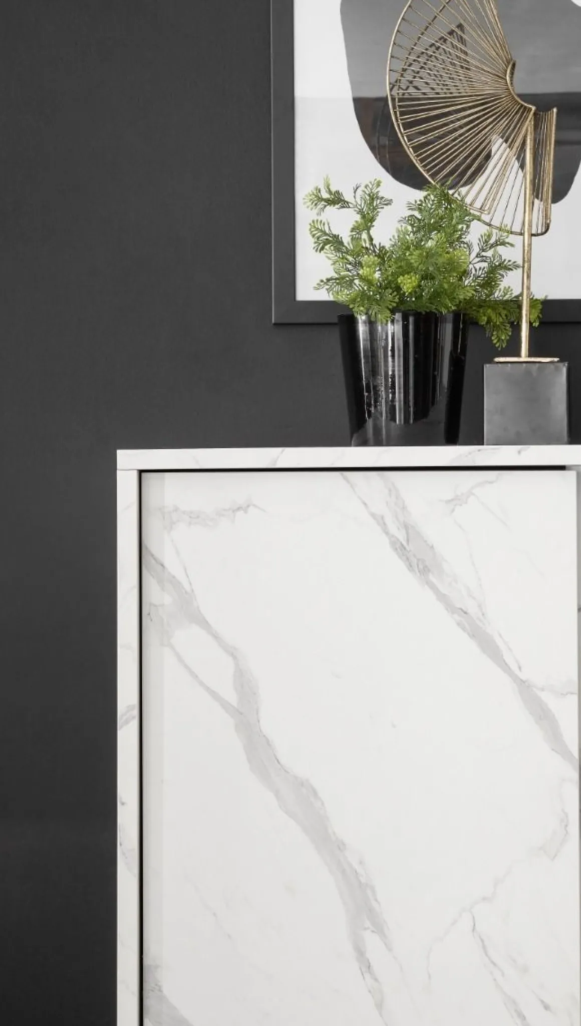 CREDENZA CARRARA EFFETTO MARMO NERO: vendita online CREDENZA CARRARA EFFETTO MARMO NERO in offerta