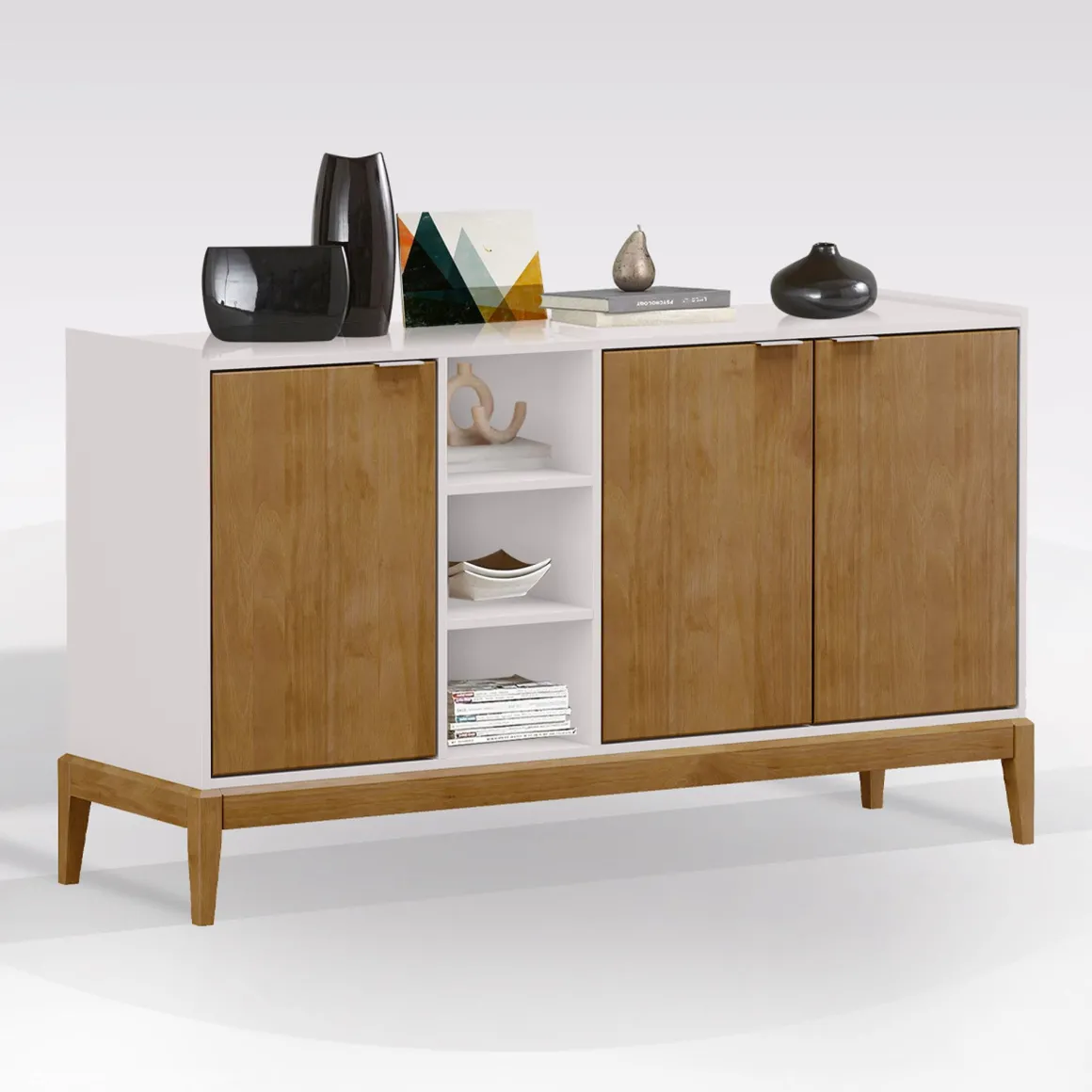 CREDENZA CM 150X45 H. 85 BIANCO E TABACCO: vendita online CREDENZA CM 150X45 H. 85 BIANCO E TABACCO in offerta