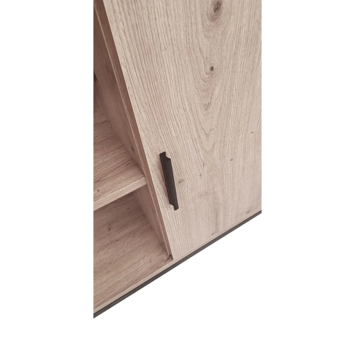 CREDENZA CM 120X35 H.80 ROVERE NODATO E METALLO NERO in vendita online