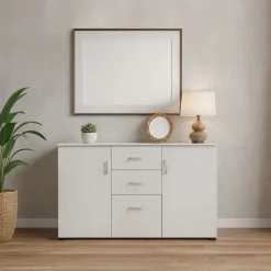 CREDENZA CM 120X40 H. 82,5 ROVERE SBIANCATO: vendita online CREDENZA CM 120X40 H. 82,5 ROVERE SBIANCATO in offerta