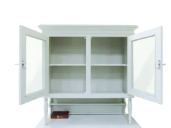 Credenza con cristalliera in legno bianco