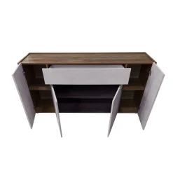 CREDENZA CRETA NOCE EASTWOOD CON FRONTALI EFFETTO SPATOLATO BIANCO: vendita online CREDENZA CRETA NOCE EASTWOOD CON FRONTALI EFFETTO SPATOLATO BIANCO in offerta