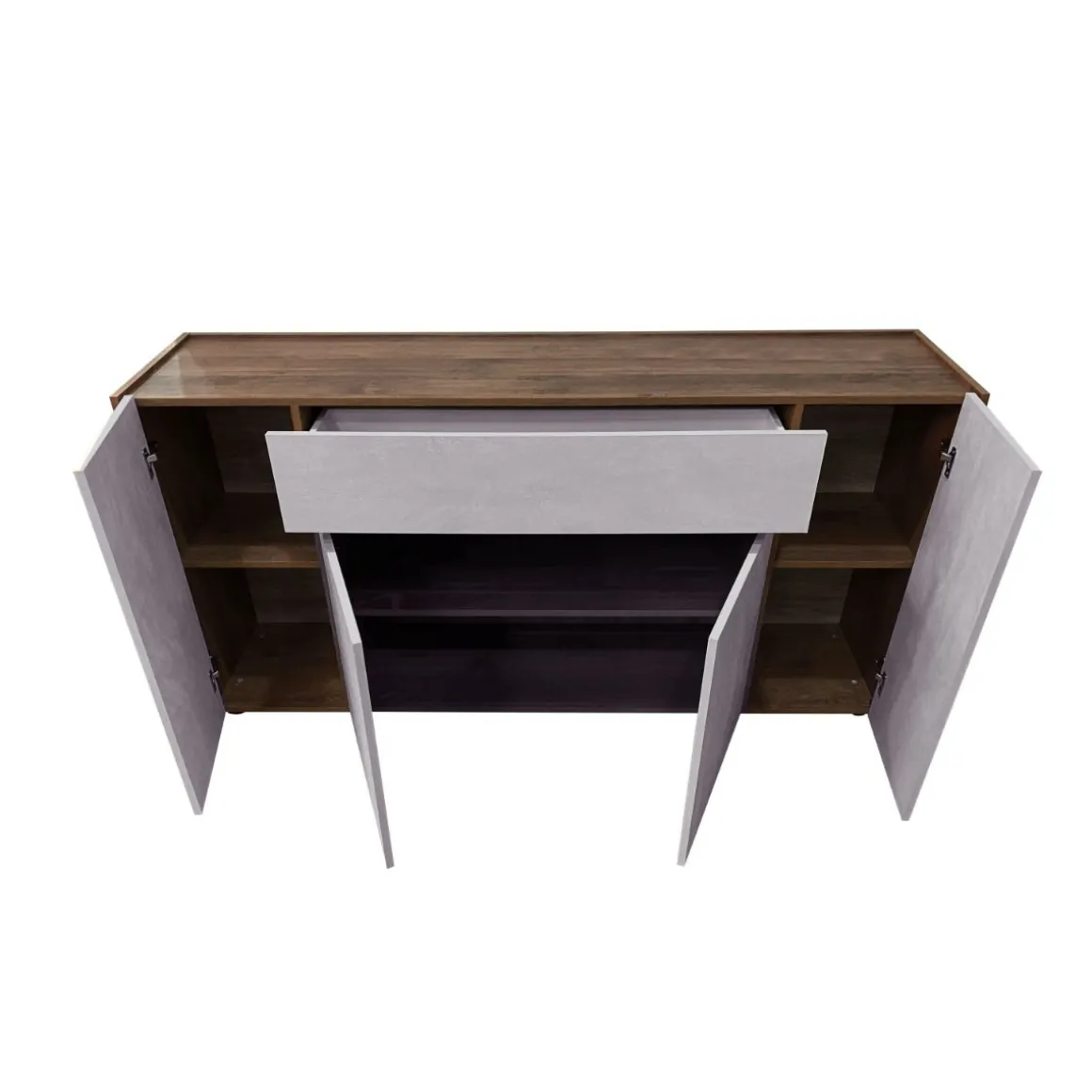 CREDENZA CRETA NOCE EASTWOOD CON FRONTALI EFFETTO SPATOLATO BIANCO: vendita online CREDENZA CRETA NOCE EASTWOOD CON FRONTALI EFFETTO SPATOLATO BIANCO in offerta