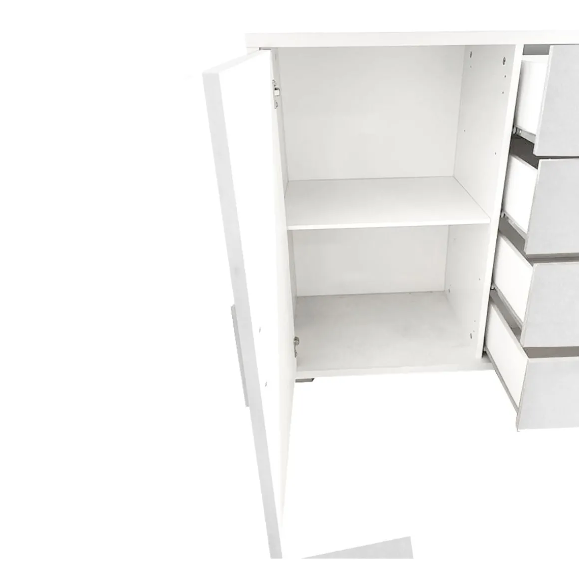 CREDENZA DUE ANTE E QUATTRO CASSETTI