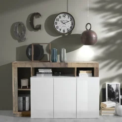 CREDENZA HAMBURG 3 ANTE BIANCO LUCIDO E PERO: vendita online CREDENZA HAMBURG 3 ANTE BIANCO LUCIDO E PERO in offerta
