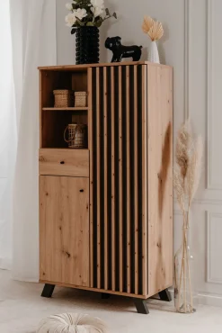 CREDENZA IN LAMINATO: CREDENZA MOD. MEDAN ARTISAN OAK E ANTRACITE