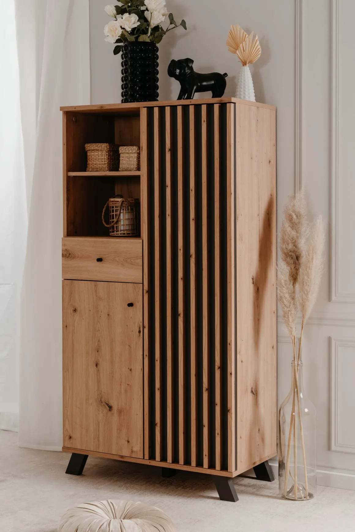 CREDENZA IN LAMINATO: CREDENZA MOD. MEDAN ARTISAN OAK E ANTRACITE